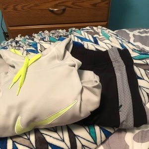 Nike and Under Armour sweatshirt and sweatpants